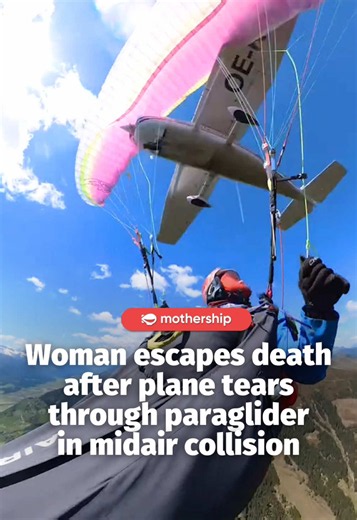 The police reported that the woman was airlifted by a police helicopter and transported to Zell am See Airport. The pilot also landed the aircraft safely at the same airport after the collision. Both she and the pilot escaped serious injuries. #mothershipabroad #paragliding #fyp