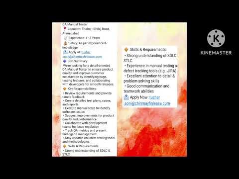 QA job for 1-3 years of experience.