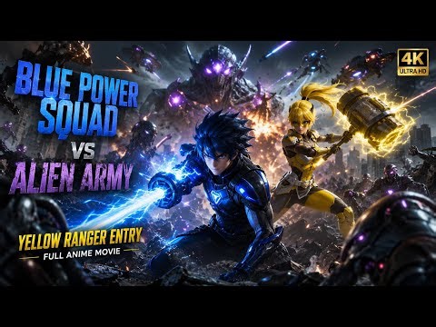 ⚡ BLUE POWER SQUAD vs ALIEN ARMY 😱 | Yellow Ranger Entry 🔥 | Full Anime Movie Fight part-3