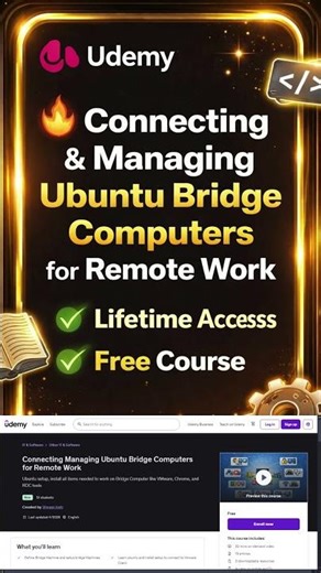 Free Udemy Course 2026✨ Connecting Managing Ubuntu Bridge Computers for Remote Work #freecourses