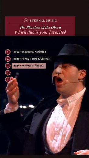 The Phantom of the Opera — Sarah Brightman vs 4 duos. Which is your favorite?