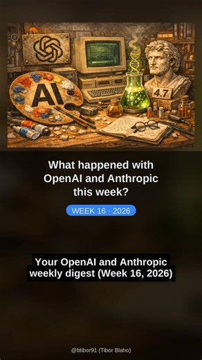Your OpenAI and Anthropic weekly digest (Week 16, 2026)OpenAI announced Cloudflare Agent Cloud partnership with OpenAI frontier models including GPT-5.4, Agents SDK update with native sandbox execution and model-native harness, Codex update with background computer use, image generation, memory, automations, and 90+ new plugins, introduced GPT-Rosalind life sciences reasoning model in research preview, Trusted Access for Cyber partners with GPT-5.4-Cyber, shared ChatGPT tax queries data, life sc