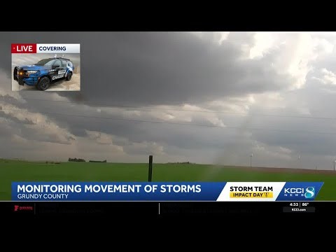 KCCI's Abigail Kurten in Storm Chaser tracking storms in Grundy County