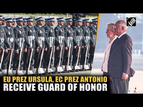 European Union’s Ursula Von, European Council’s Antonio Luis receive Guard of Honor ahead of R-Day
