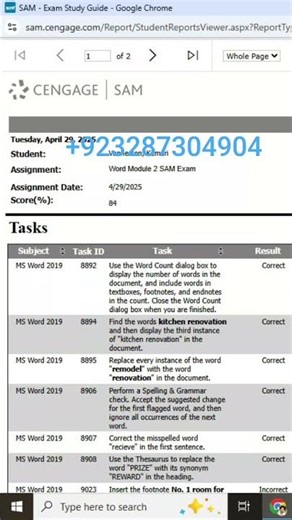 Word Module 2 Sam Exam