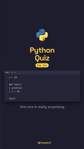 Python Quiz: Local Variable Scope (This One Is Really Surprising) #python #coding #programming