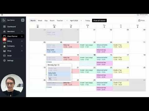New Class Manager Feature: Calendar View for Class Scheduling