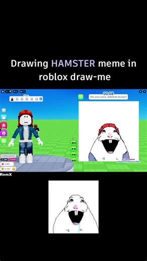 ROBLOX drawing hamster meme in roblox draw me #roblox #art #robloxdrawing #artist #drawme #memes