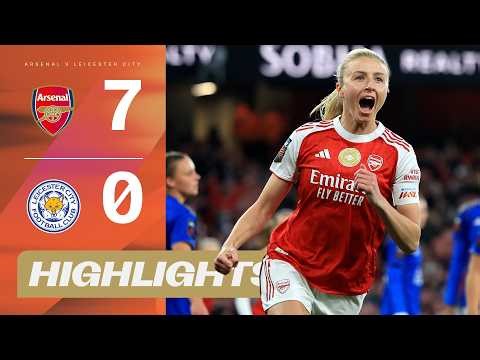 🤯 Gunners Score SEVEN! Arsenal v Leicester City Highlights | Barclays WSL 25/26