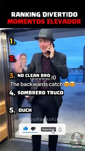 TOP 5 MOMENTOS EN EL ELEVADOR💀 (Parodia En Español) Top Ranks King EN ESPAÑOL #shorts #humor