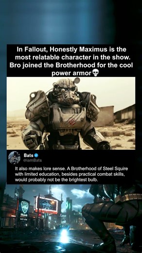 Maximus Joined the Brotherhood for the Power Armor, and Honestly? Same ✅