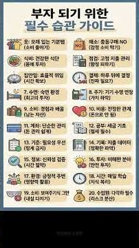 부자 되기 위한 필수 습관 가이드 — 돈을 모으는 사람들의 일상 루틴