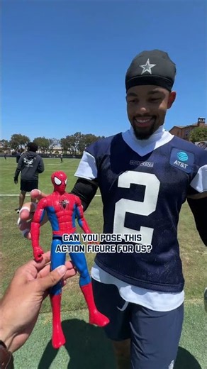 can you pose this action figure for us? 🕷️ | @AmericanAirlines #DallasCowboys #spiderman #shorts