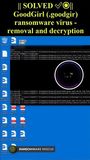 GoodGirl (.goodgir) ransomware virus #shorts #trending #goodgirl