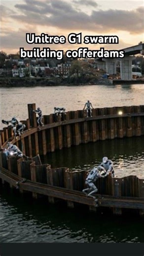 Robot Revolution: Unitree G1 Army Builds a Bridge Cofferdam with Real-Time Python Engineering