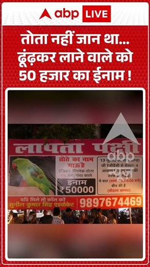 Viral Video : तोता नहीं जान था... ढूंढ़कर लाने वाले को 50 हजार का ईनाम !| #agranews #missingparrot