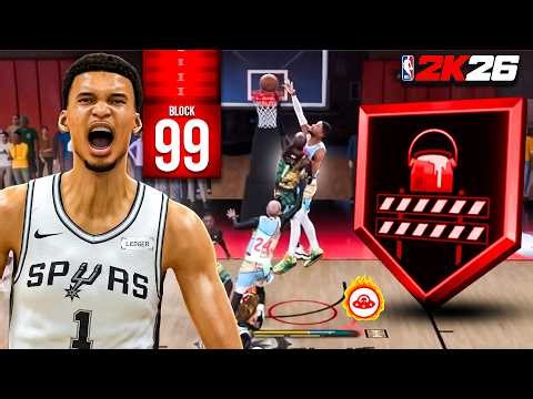 7'4 VICTOR WEMBANYAMA + 99 BLOCK is DEFENSIVE MACHINE in NBA 2K26! BEST CENTER BUILD