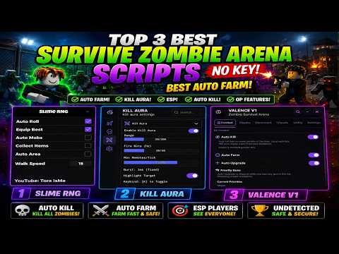 TOP 3 BEST SURVIVE ZOMBIE ARENA SCRIPTS | FREE & NO KEY⚡