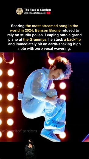 Benson Boone did a piano backflip and never missed a note #Grammys #BensonBoone #BeautifulThings