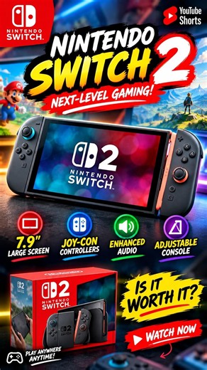 Nintendo Switch 2 Review – 7.9-Inch Screen, Joy-Con Controllers, Enhanced Audio & Gaming Experience