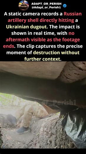 Russian Artillery Shell Directly Hits Ukrainian Dugout #shorts