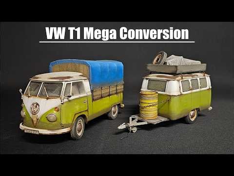 Mega Conversion VW T1 Bus from Revell / From 3, I make 2. scale 1:24 Car model making