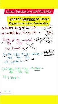 Pair of Linear Equations in Two Variables – 3 Conditions🔥 Explained | Maths Class 10 by-Yashpal sir