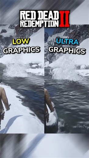 RDR2 underwater explosion | Low VS Ultra #rdr2 #shorts #gaming #graphics #reddeadredemption2