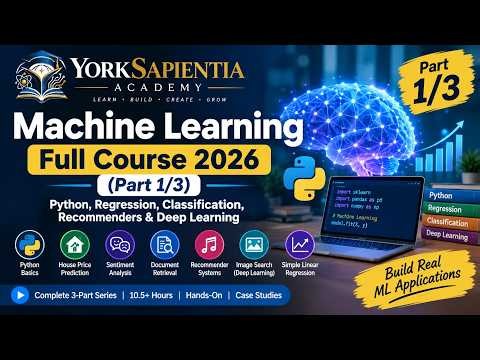 Machine Learning Full Course 2026 : Python, Regression, Classification, Recommenders & Deep Learning