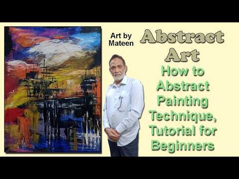 Abstract Art | How to abstract painting technique, Tutorial for beginners | Vibrant Colors by Mateen