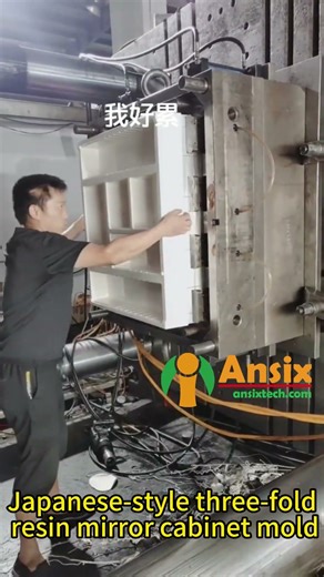 Japanese style three fold resin mirror cabinet mold #ansix #injection #factory