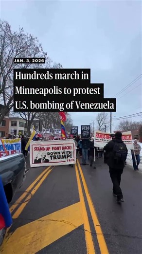 Protesters lined Lake Street in Minneapolis to protest the U.S. military attack in Venezuela on Saturday. President Donald Trump said the U.S. plans to control the country and use its oil reserves. Reporting by Kyeland Jackson. Video: Aaron Lavinsky/The Minnesota Star Tribune. Photos by Matias Delacroix/AP, Juan Barreto/AFP and Giorgio Viera/AFP. #minnesota #venezuela #maduro #twincities #minneapolis | Star Tribune