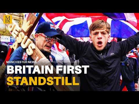 SHUT DOWN: Britain First march again as a HUGE police operation brings Manchester to STANDSTILL