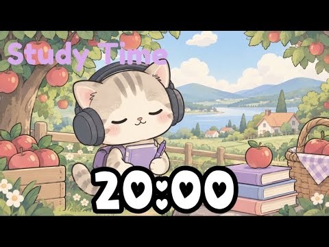 🐱20 Minute Study Timer | Study With Me (Calm Piano Music)