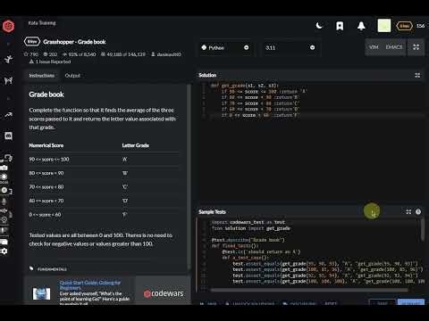 codewars python Grasshopper Grade book