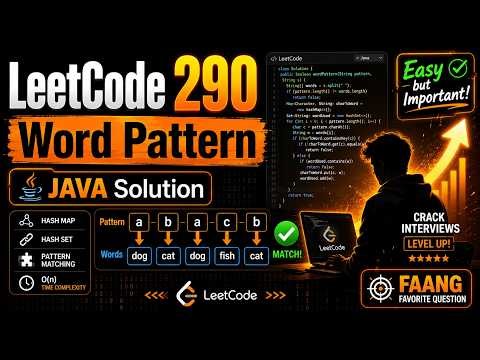 LeetCode 290 Word Pattern | Java Solution Explained | DSA Interview Question