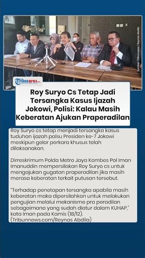 Polisi Putuskan Roy Suryo Tetap Jadi Tersangka Ijazah Jokowi: Kalau Keberatan Ajukan Praperadilan