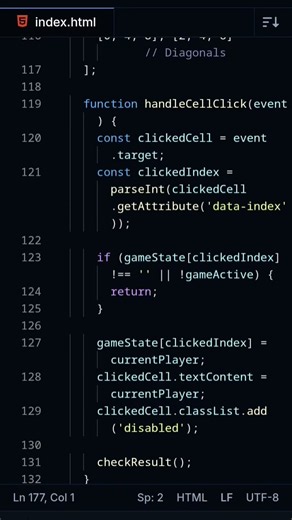 create a tic tac toe game in html css and js.#html #webgame #jsgamer