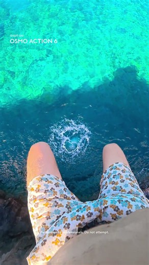 POV Cliff Jump into Crystal Blue Water | Osmo Action 6 Slow Motion