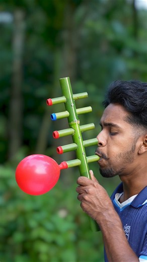 Six Colorful Balloons and Bamboo Slingshot Art 🔥 | Amazing DIY Crafts