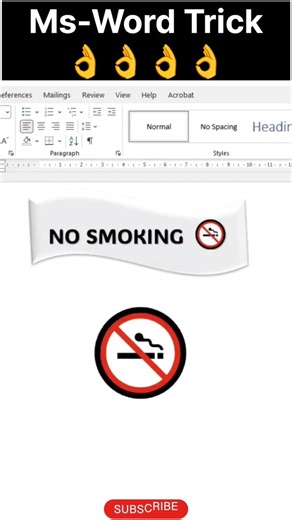 Ms-Word Trick🔥#Insert No Smoking Symbol#msword#mswordforbeginners#mswordtutorial#msword#mswordtips