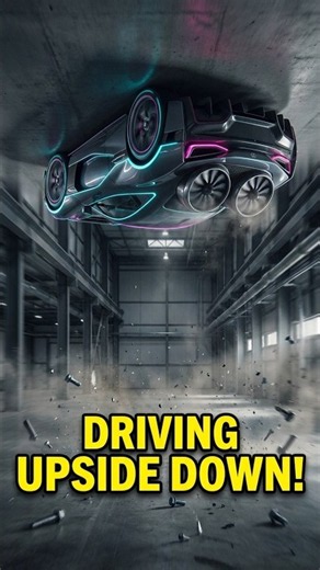 Driving A Real Car Upside Down captioned