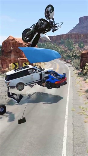 Realistic Highway Car Crashes #569 #shorts #beamngdrive