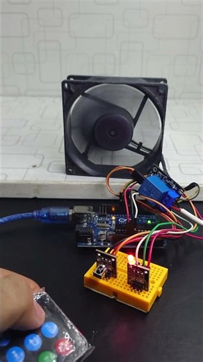 DIY IR Controlled Fan using Arduino | Easy Remote Fan Project #shorts #arduino #diy #electronics