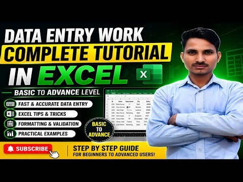 Data Entry Work Complete Tutorial in Excel |Basic to Advance Level Data Entry in Excel #cats #excel
