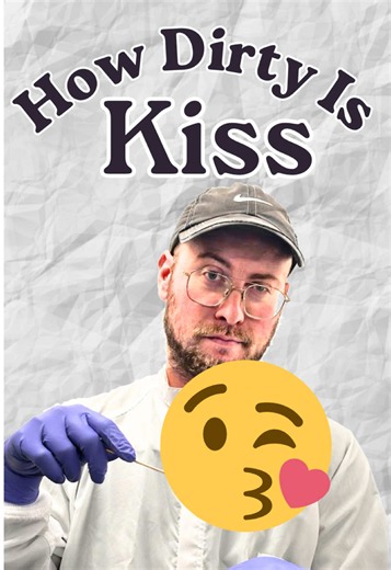 How dirty is a kiss? A smooch? A peck? Just a lil something to keep in mind when swapping spit #science #scienceexperiments #scienceathome #kiss