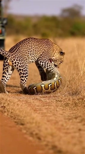 Leopard vs Python – who’s the real jungle king Watch this epic showdown #wildlife #nature #jungle