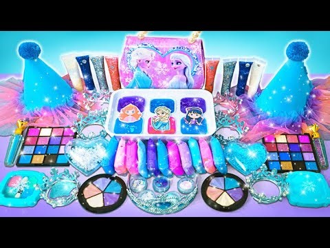Relaxing Galaxy! Mixing All Cute Glittery Charms with Clay || FUN ELSA CRAFT! ❄️