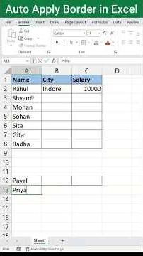Excel Trick: Auto Borders Using Conditional Formatting 🔥