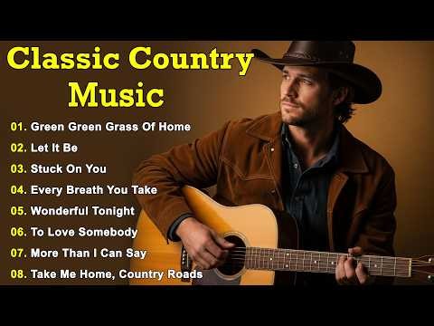 Green Green Grass of Home, Let It Be, Stuck on You 🎧 Classic Country Music Timeless 60s 70s 80s